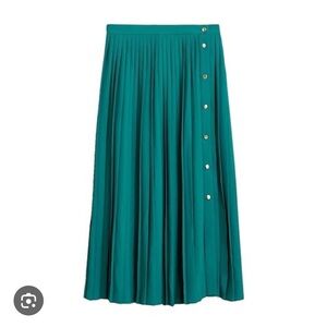 J. Crew Teal A-Line Pleated Skirt